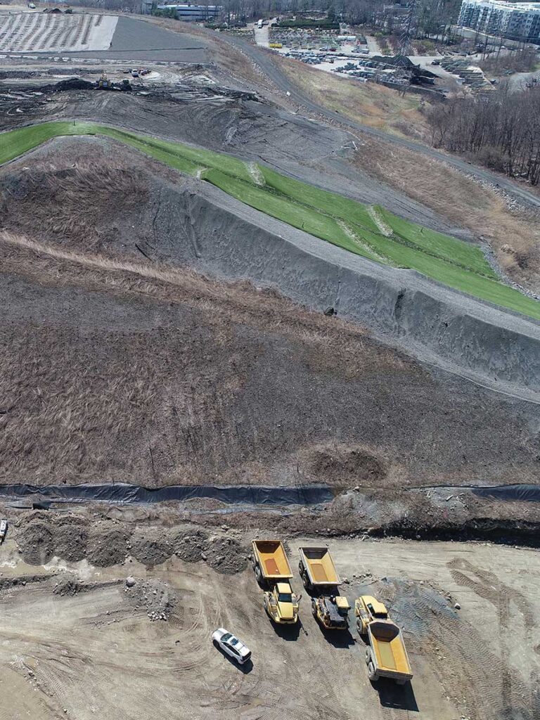 Aerial view of J Bates and Son work site