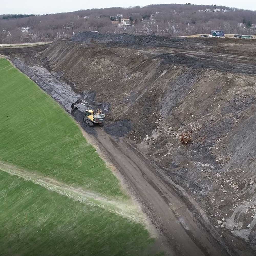Aerial view of J Bates and Son work site